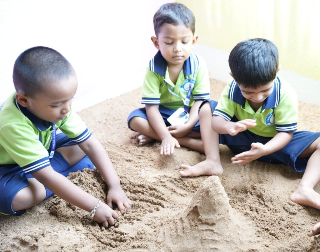 Bright modern preschool classroom
